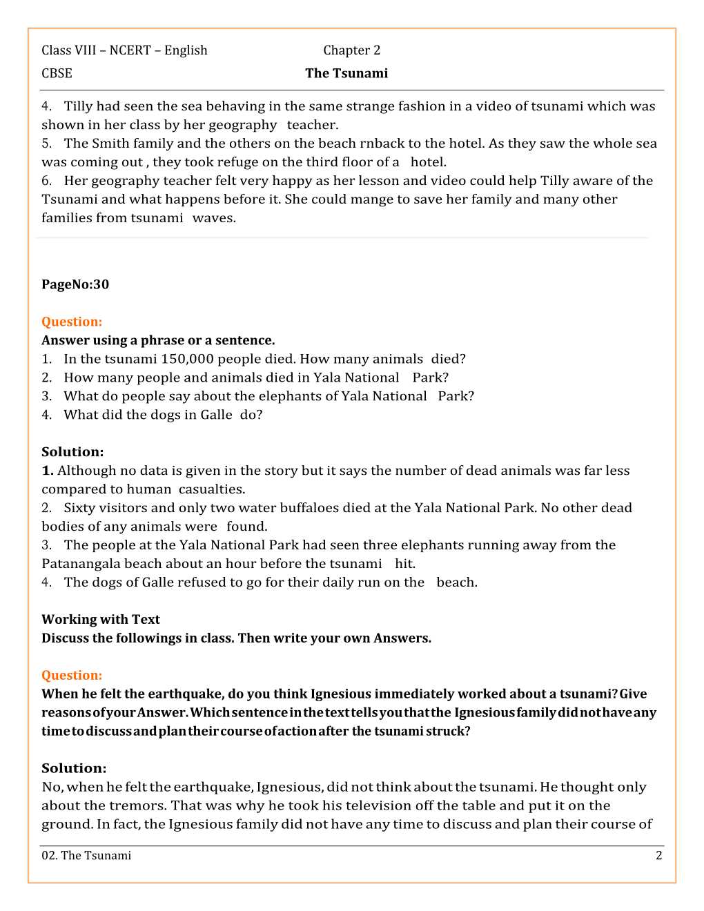 NCERT Solutions For Class 8 English Honey Dew Chapter 2 