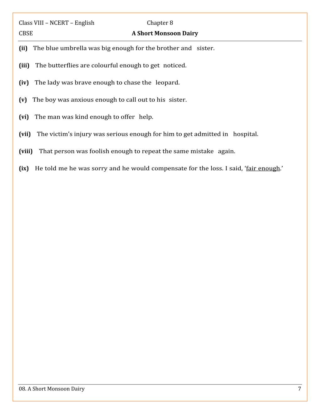 NCERT Solutions For Class 8 English Honey Dew Chapter 8 