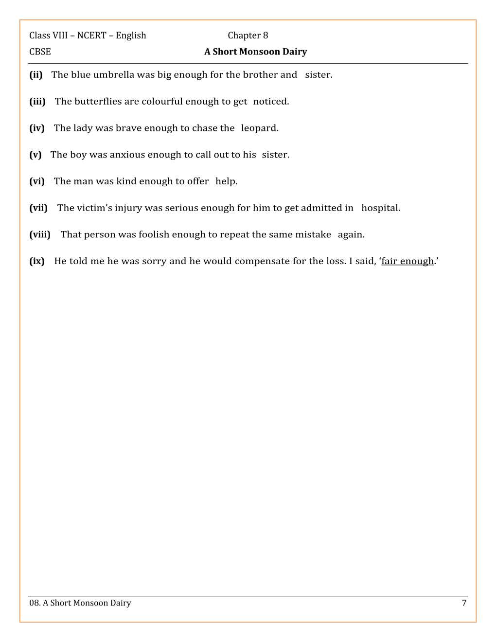 NCERT Solutions For Class 8 English Honey Dew Chapter 8