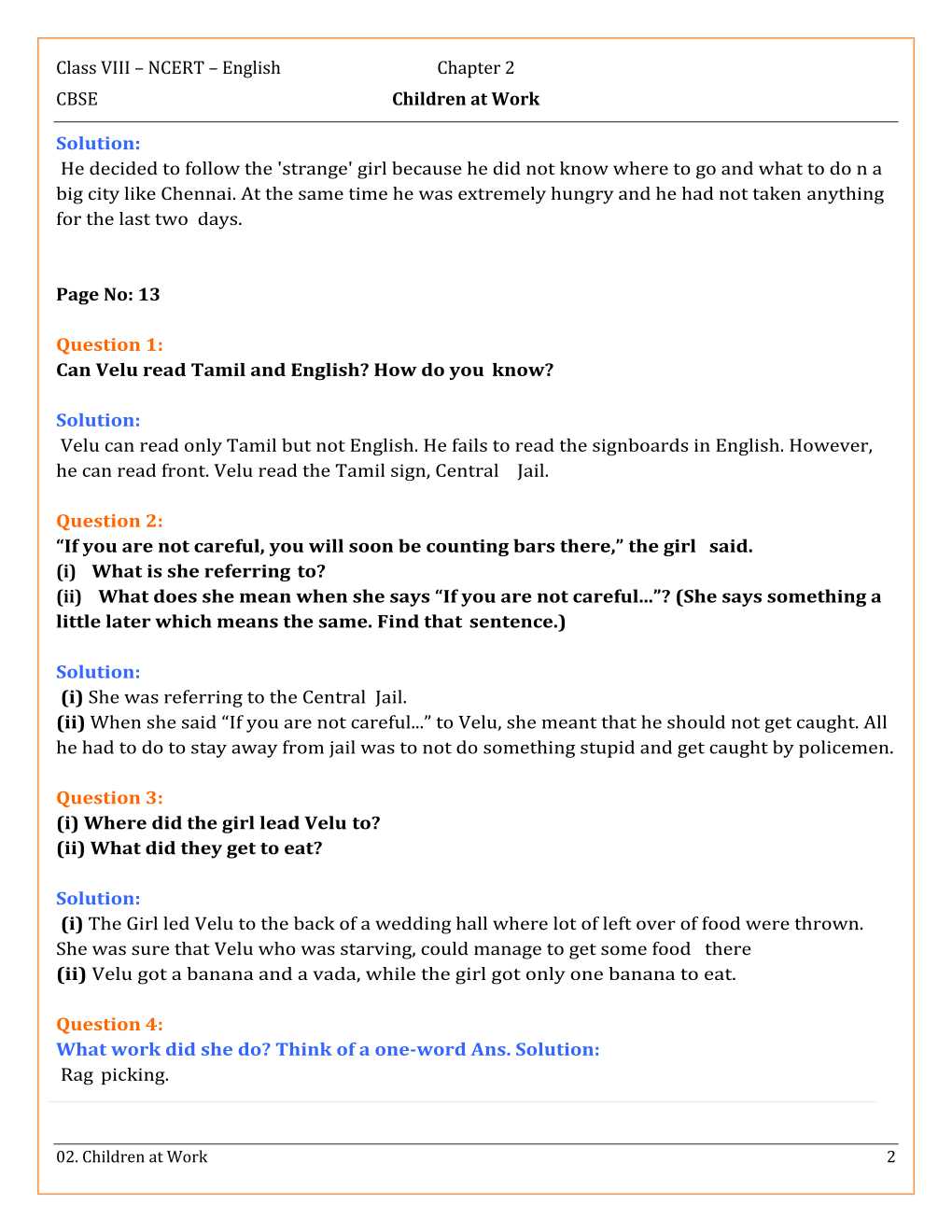 NCERT Solutions For Class 8 English It So Happened Chapter 2