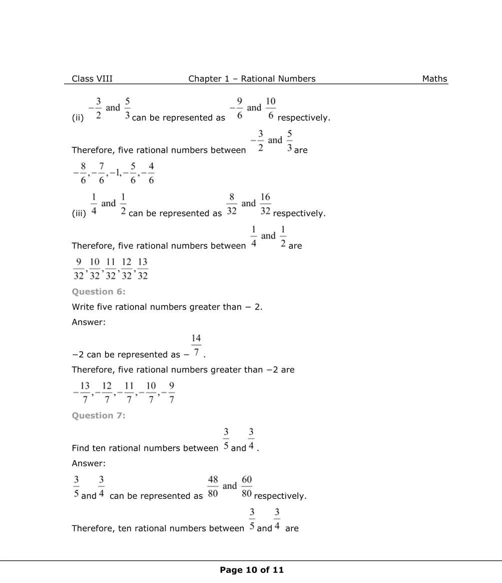 NCERT Solutions For Class 8 Maths Chapter 1