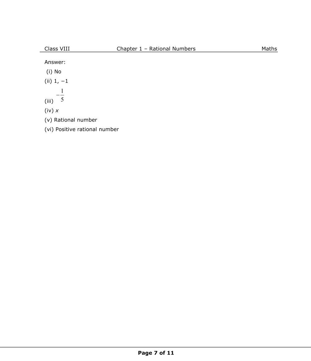 NCERT Solutions For Class 8 Maths Chapter 1