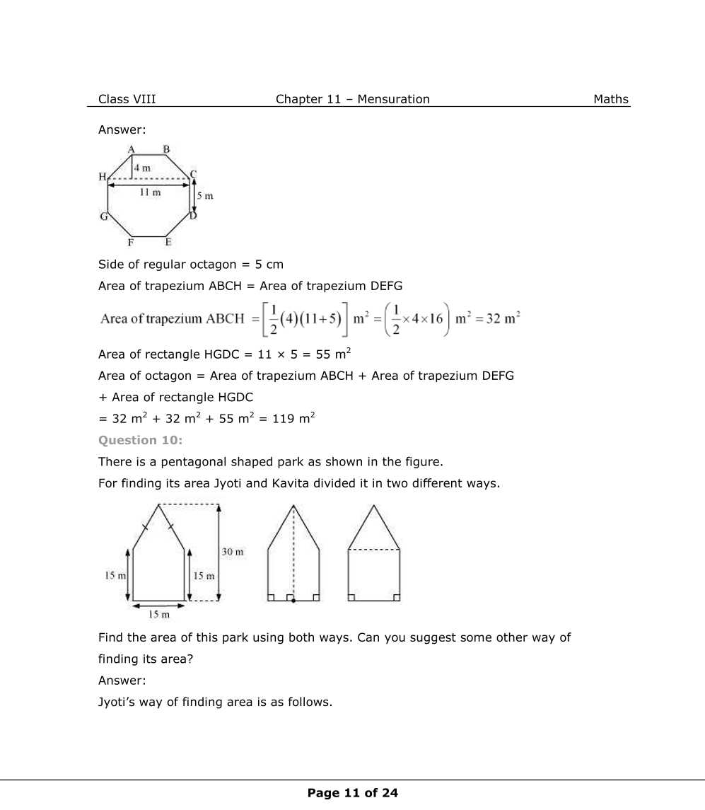 NCERT Solutions For Class 8 Maths Chapter 11