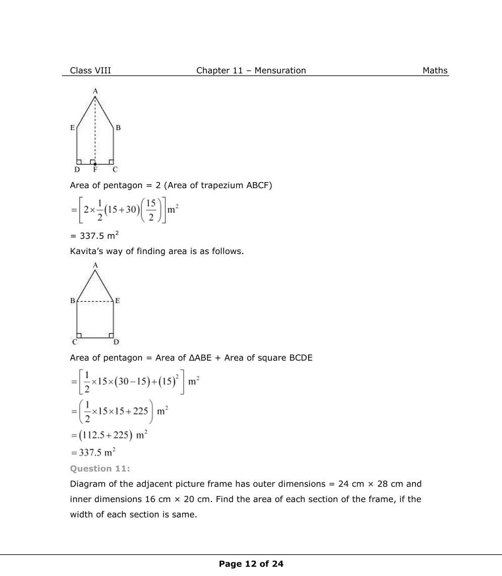 NCERT Solutions For Class 8 Maths Chapter 11