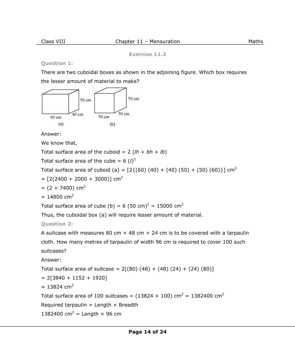 NCERT Solutions For Class 8 Maths Chapter 11