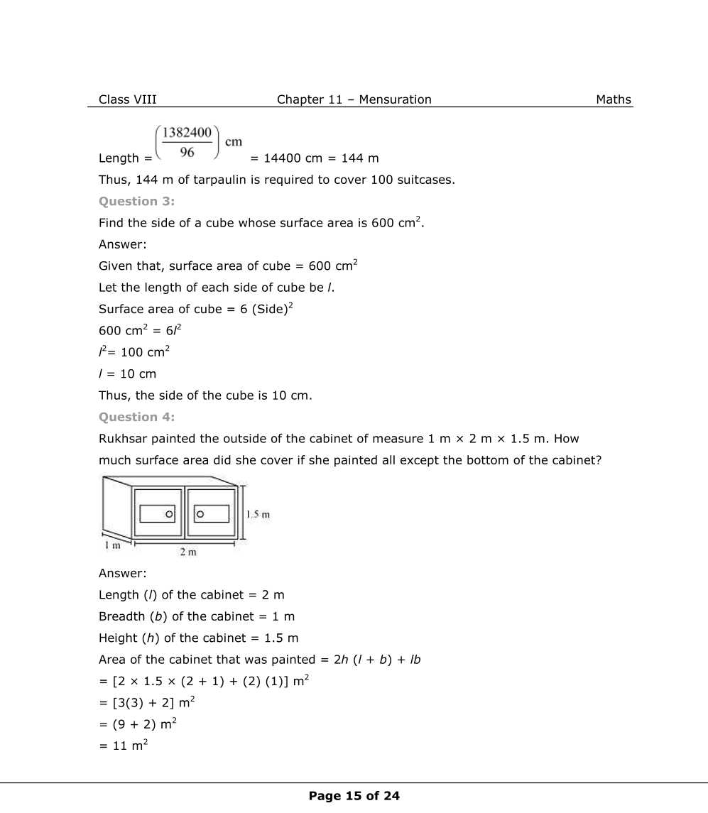 NCERT Solutions For Class 8 Maths Chapter 11