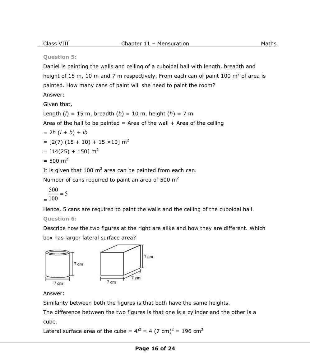 NCERT Solutions For Class 8 Maths Chapter 11