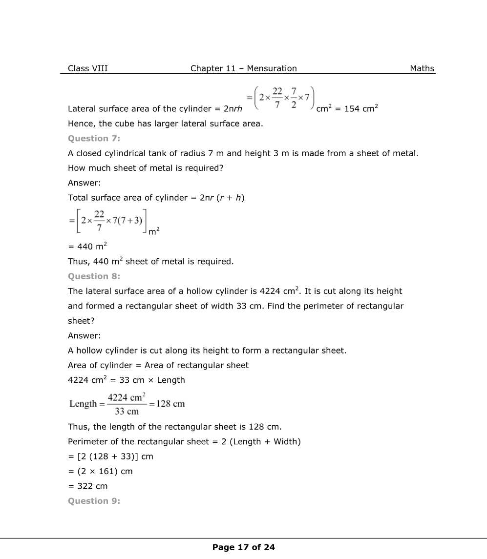 NCERT Solutions For Class 8 Maths Chapter 11