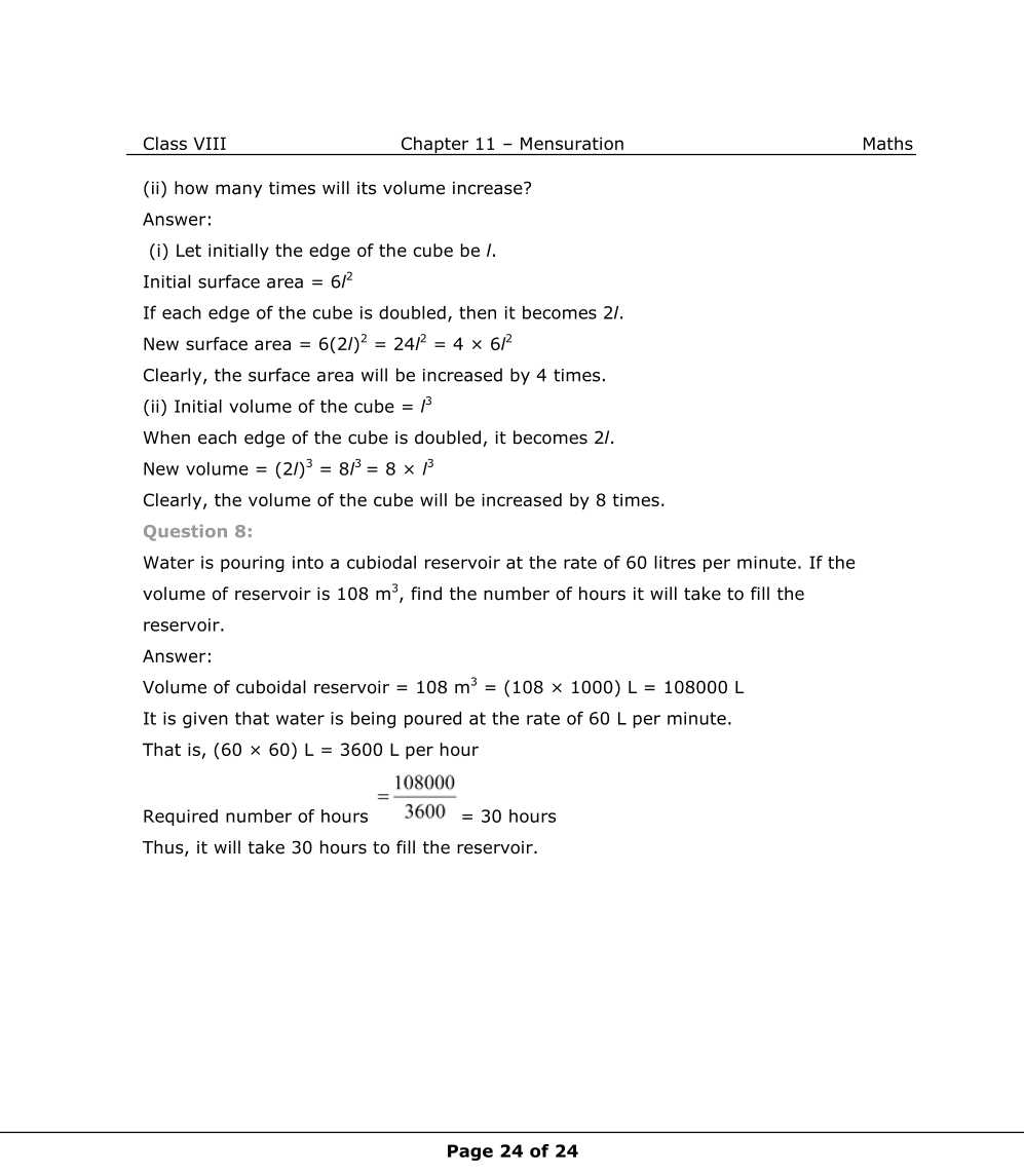 NCERT Solutions For Class 8 Maths Chapter 11