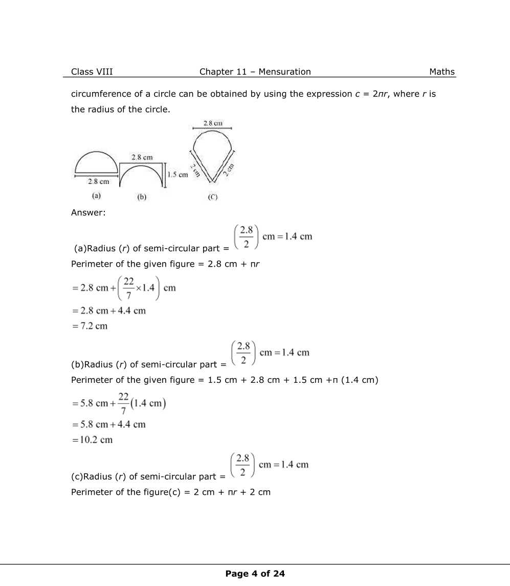 NCERT Solutions For Class 8 Maths Chapter 11