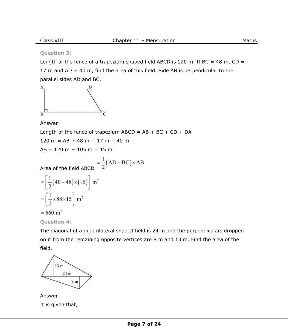 NCERT Solutions For Class 8 Maths Chapter 11