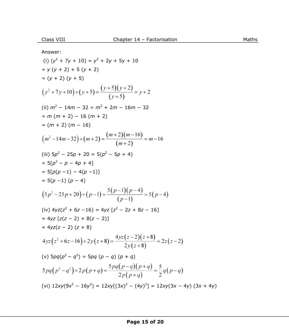 NCERT Solutions For Class 8 Maths Chapter 14