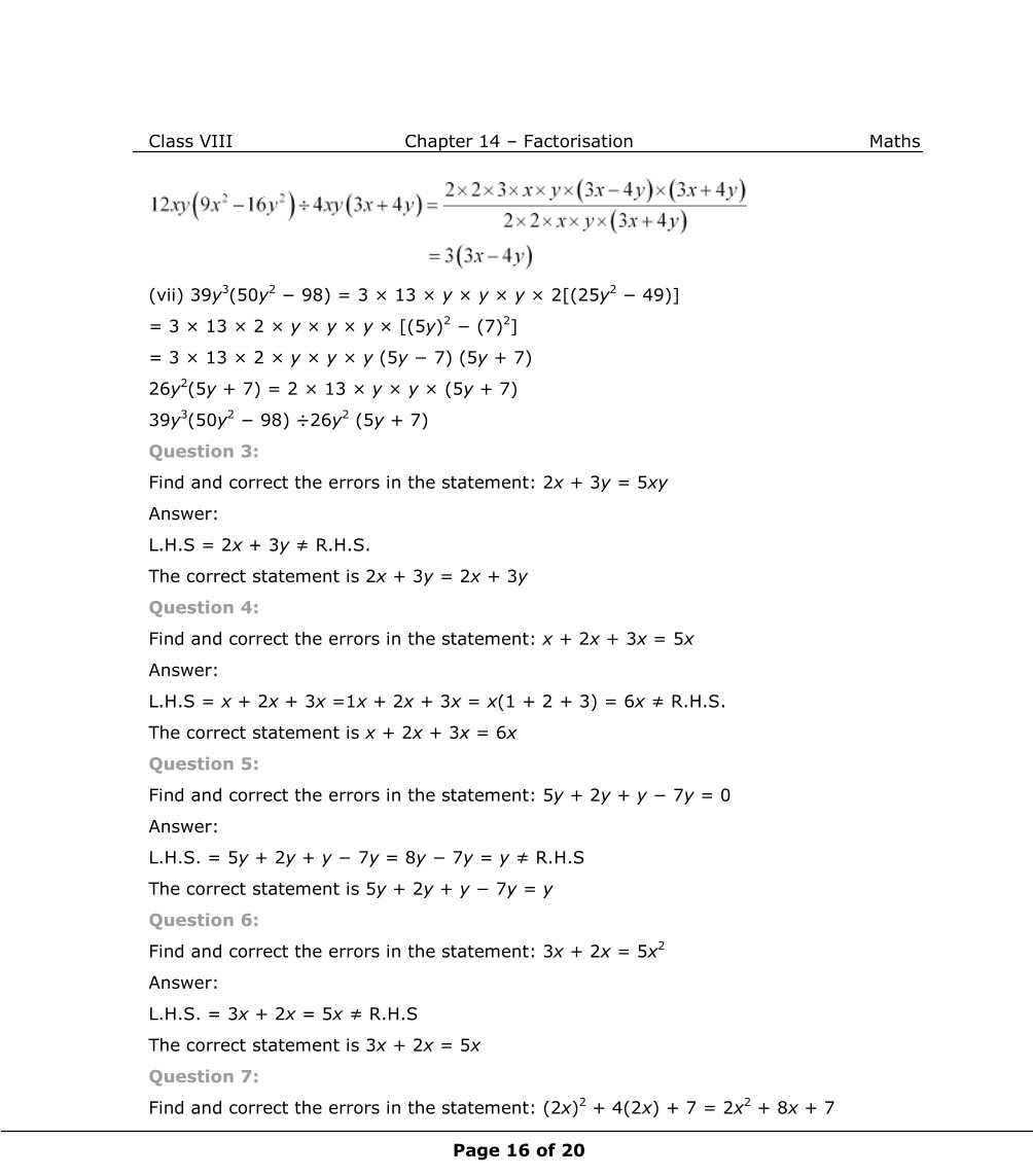 NCERT Solutions For Class 8 Maths Chapter 14