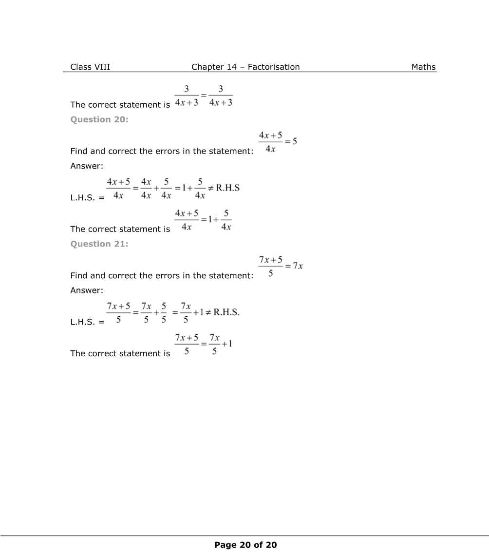 NCERT Solutions For Class 8 Maths Chapter 14