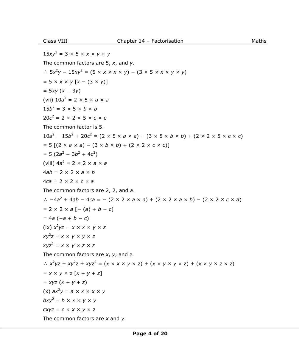 NCERT Solutions For Class 8 Maths Chapter 14