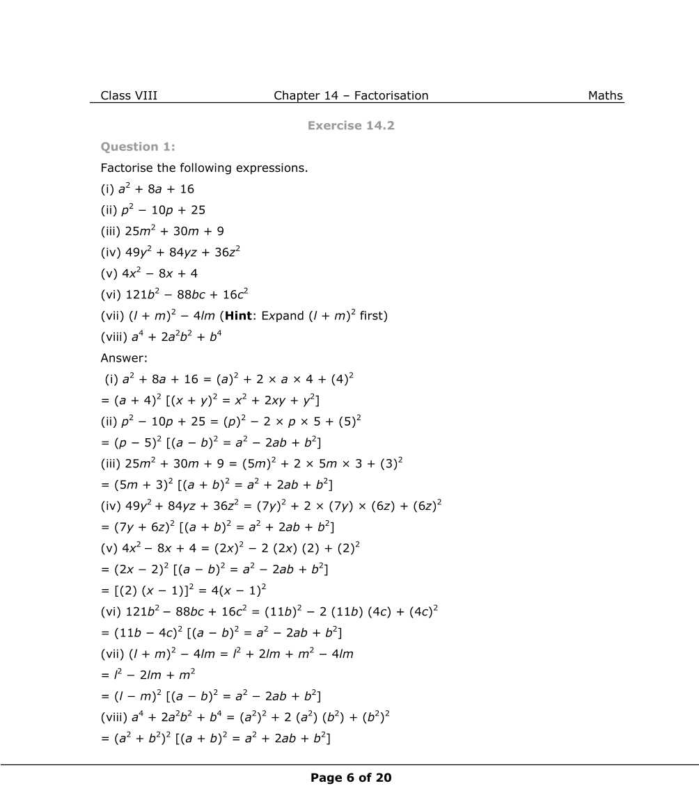 NCERT Solutions For Class 8 Maths Chapter 14