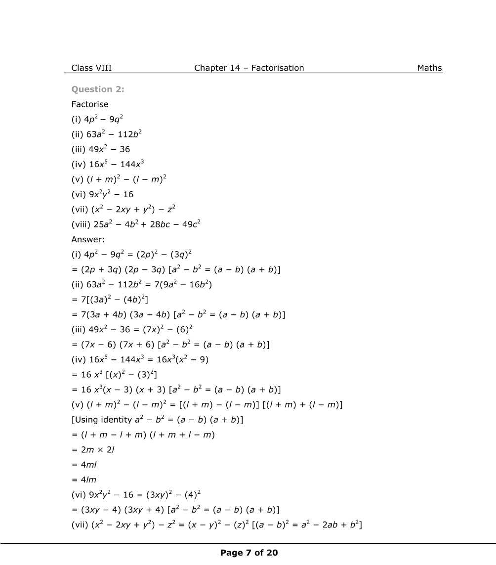 NCERT Solutions For Class 8 Maths Chapter 14