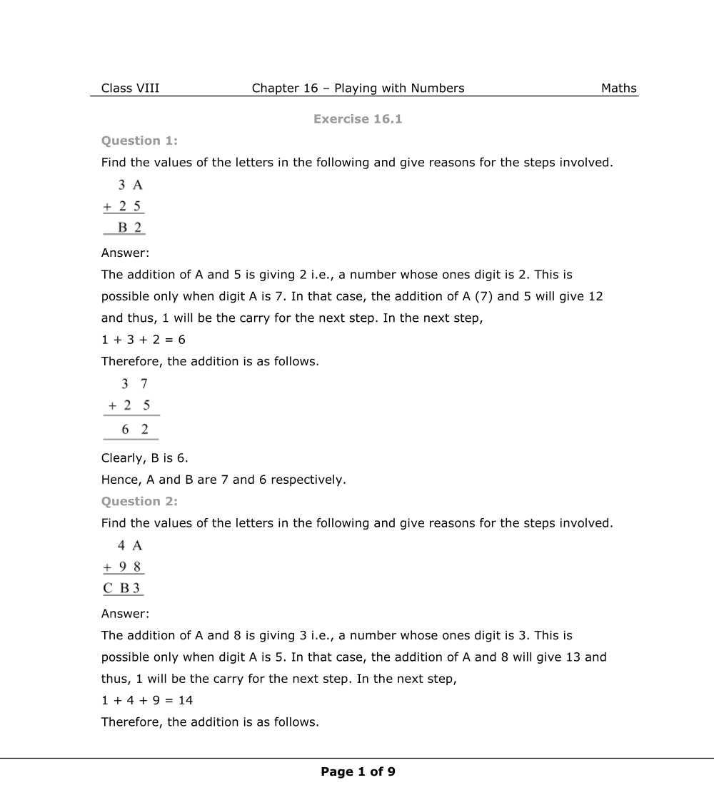 NCERT Solutions For Class 8 Maths Chapter 16