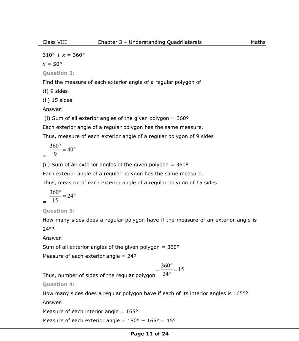 NCERT Solutions For Class 8 Maths Chapter 3