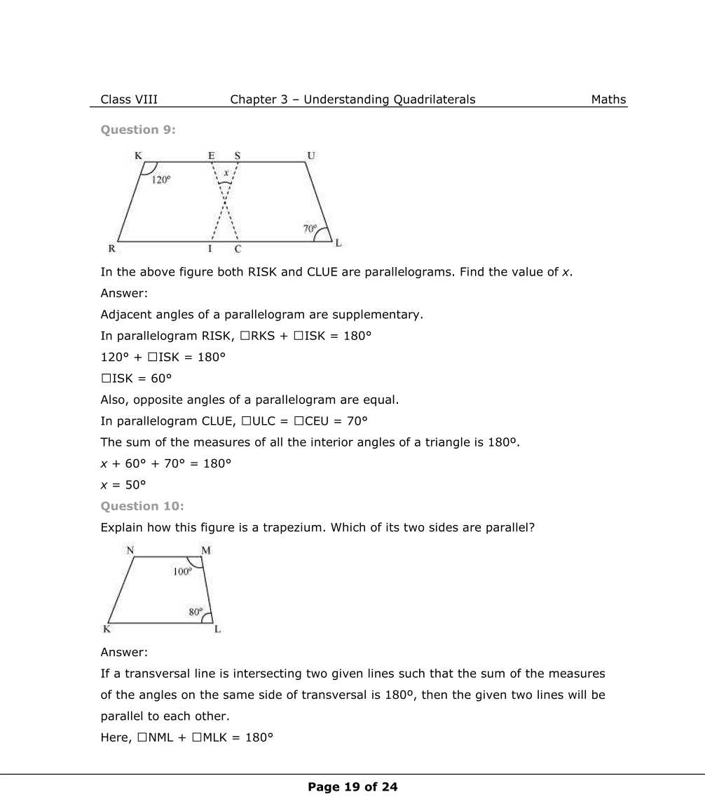 NCERT Solutions For Class 8 Maths Chapter 3