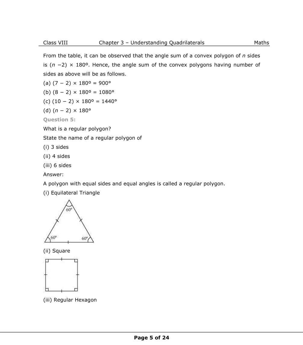 NCERT Solutions For Class 8 Maths Chapter 3