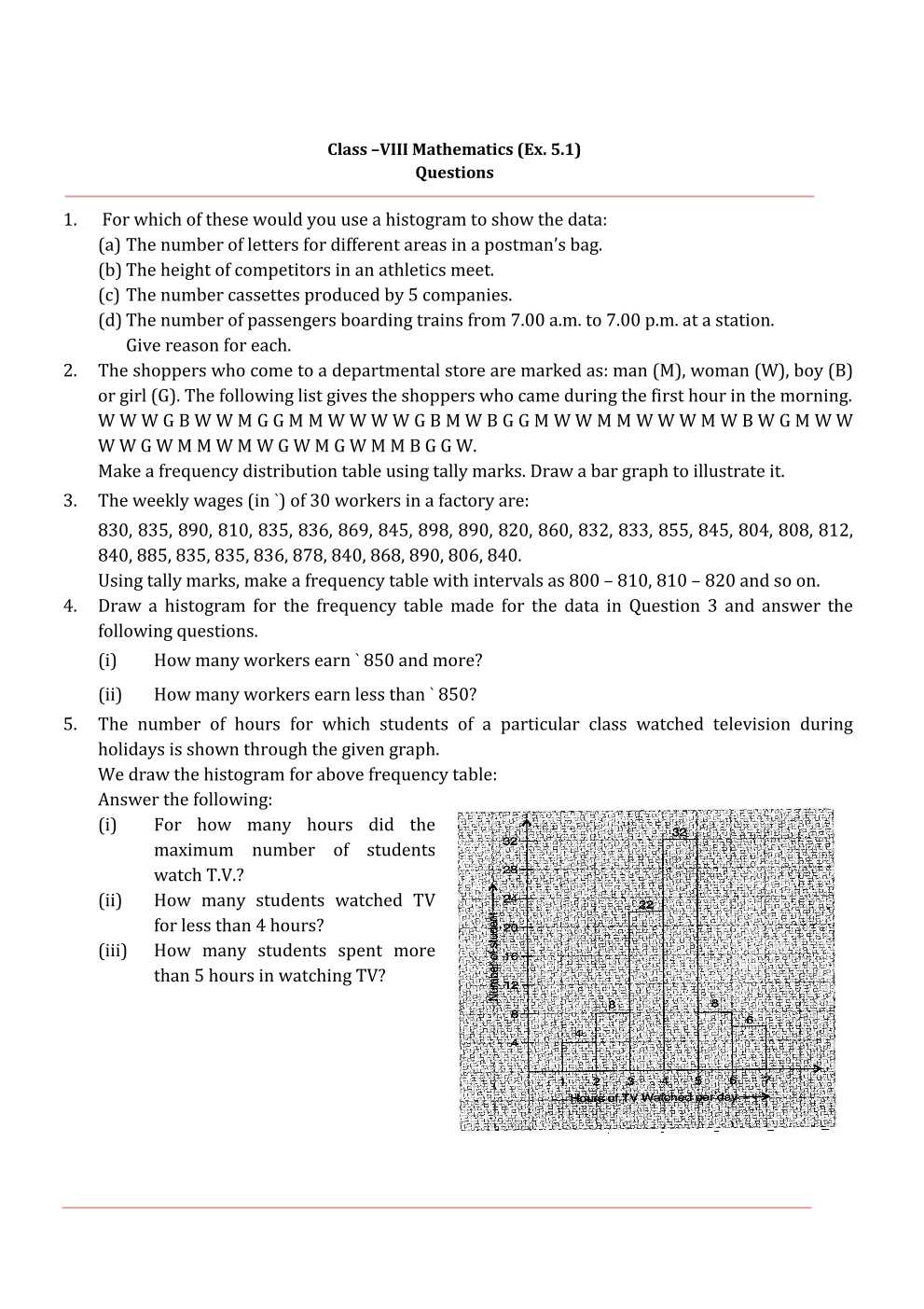 NCERT Solutions For Class 8 Maths Chapter 5