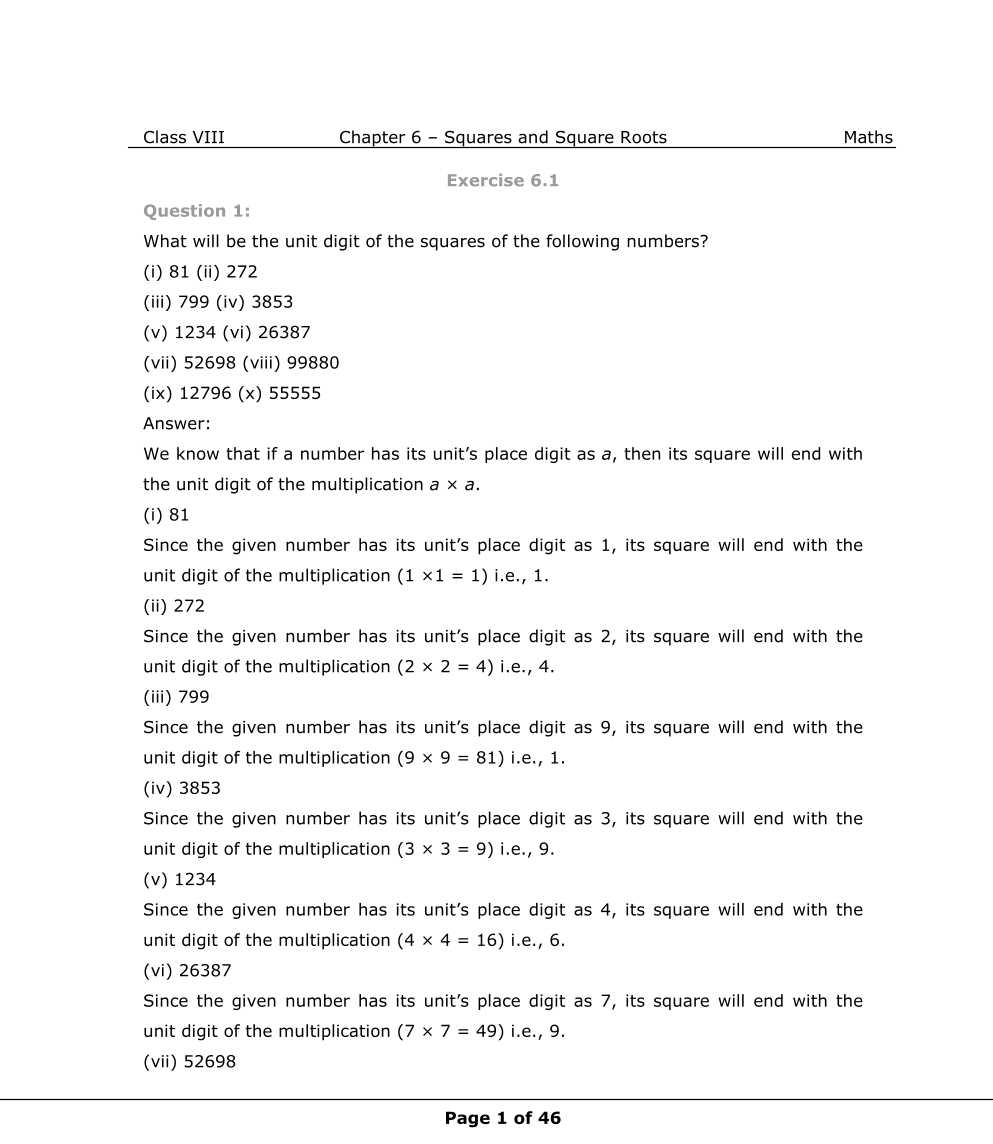 NCERT Solutions For Class 8 Maths Chapter 6