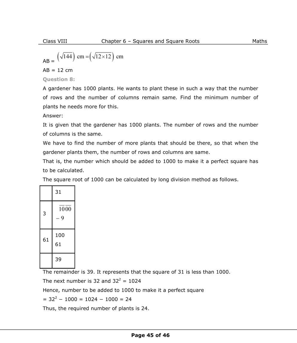 NCERT Solutions For Class 8 Maths Chapter 6