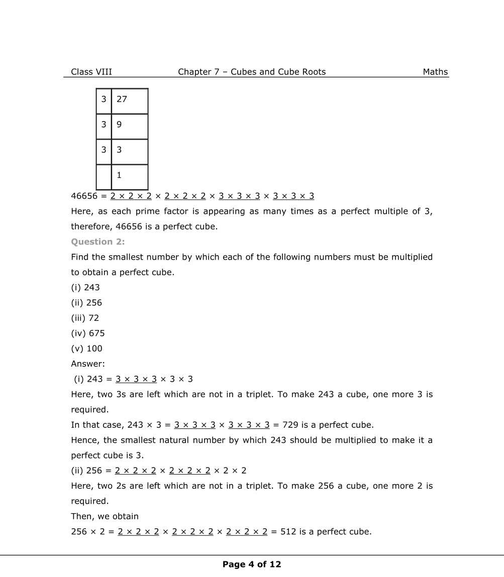 NCERT Solutions For Class 8 Maths Chapter 7