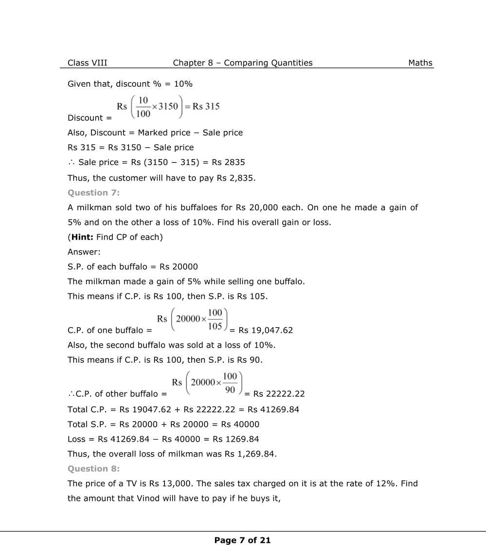 NCERT Solutions For Class 8 Maths Chapter 8