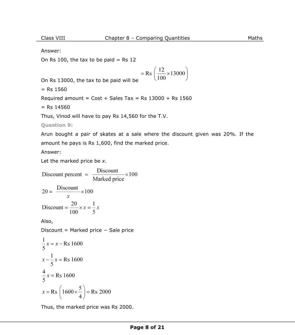 NCERT Solutions For Class 8 Maths Chapter 8