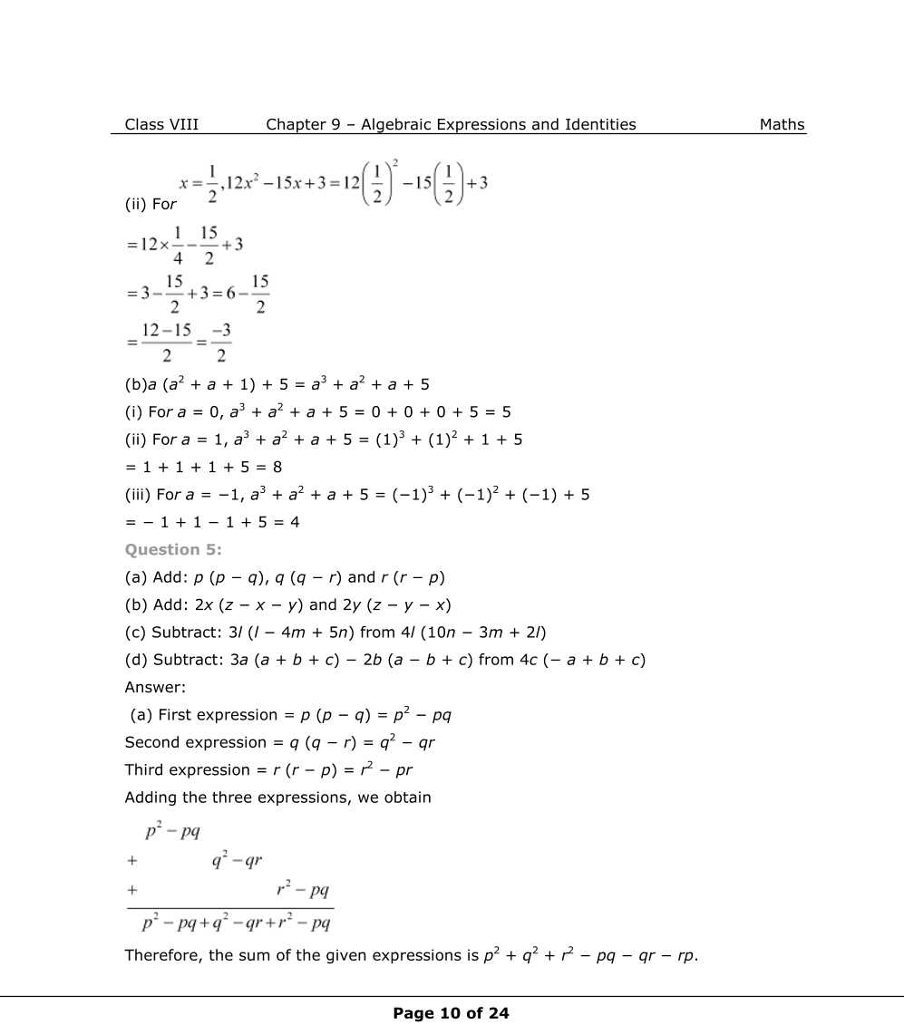 NCERT Solutions For Class 8 Maths Chapter 9