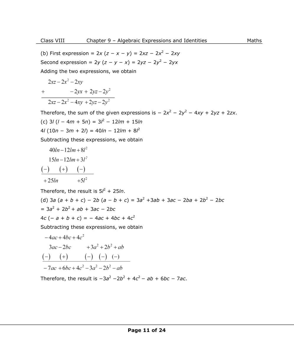 NCERT Solutions For Class 8 Maths Chapter 9