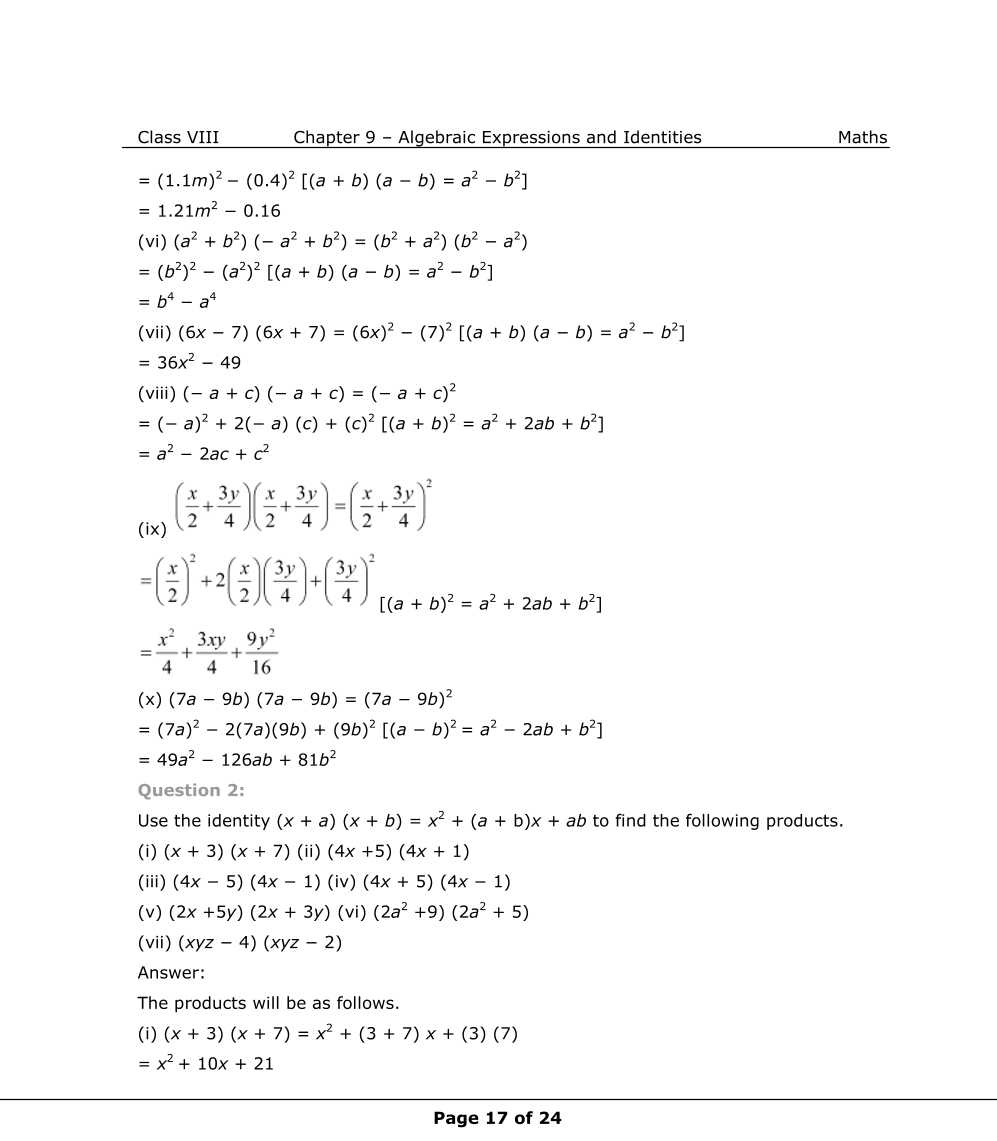 NCERT Solutions For Class 8 Maths Chapter 9