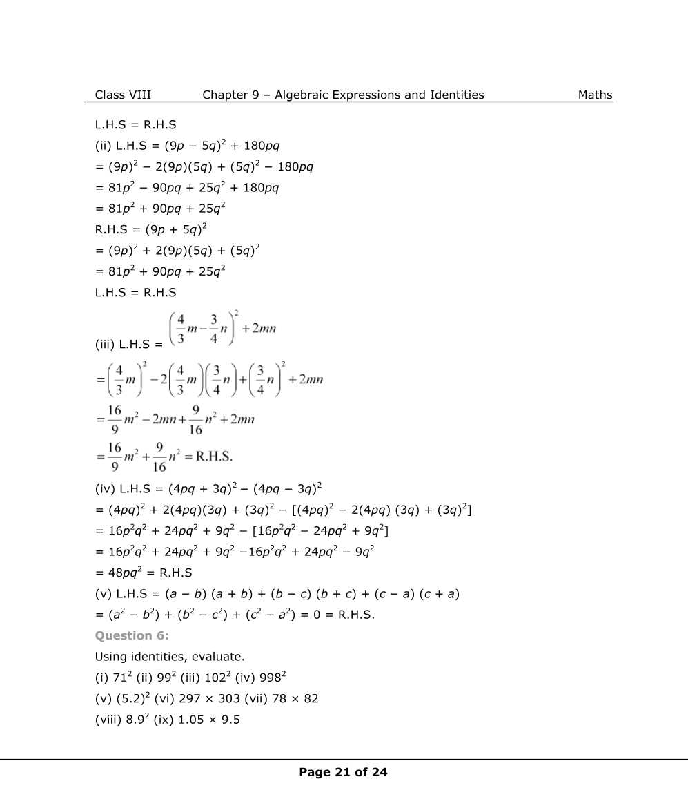 NCERT Solutions For Class 8 Maths Chapter 9