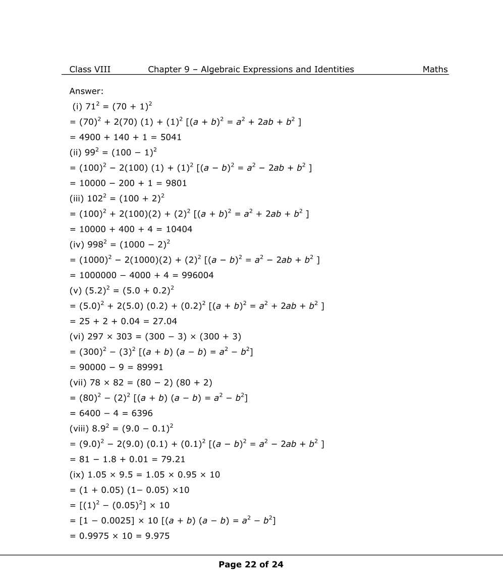 NCERT Solutions For Class 8 Maths Chapter 9