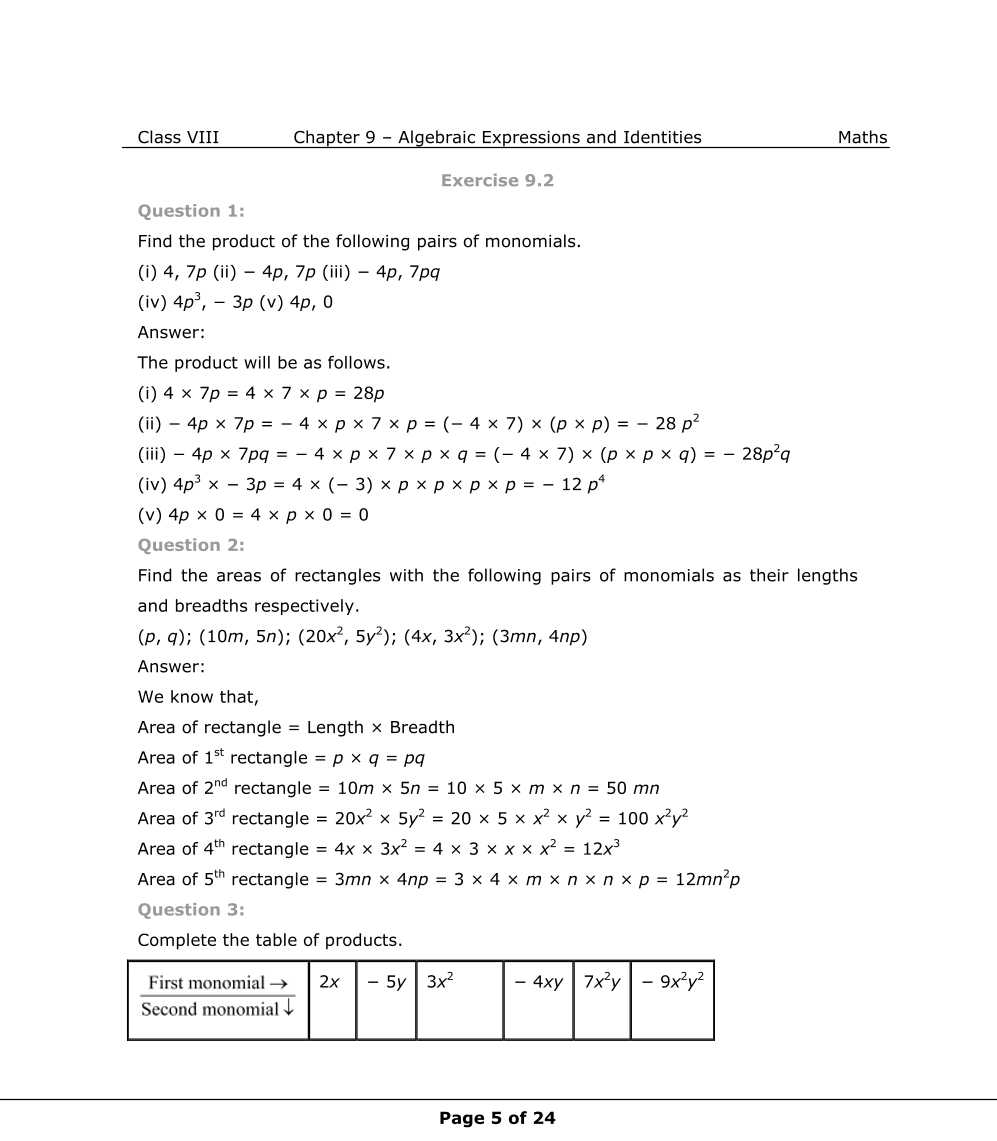 NCERT Solutions For Class 8 Maths Chapter 9