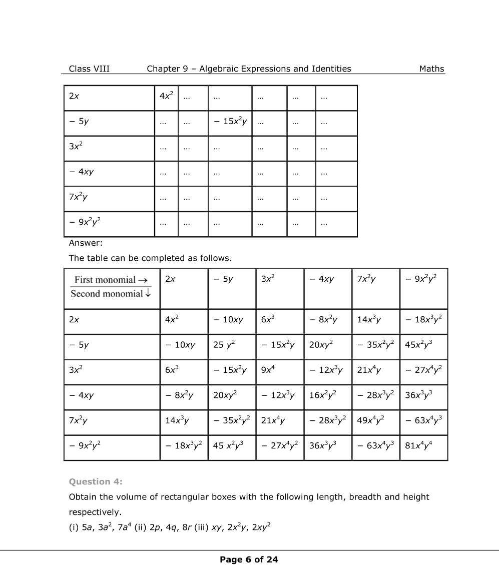 NCERT Solutions For Class 8 Maths Chapter 9