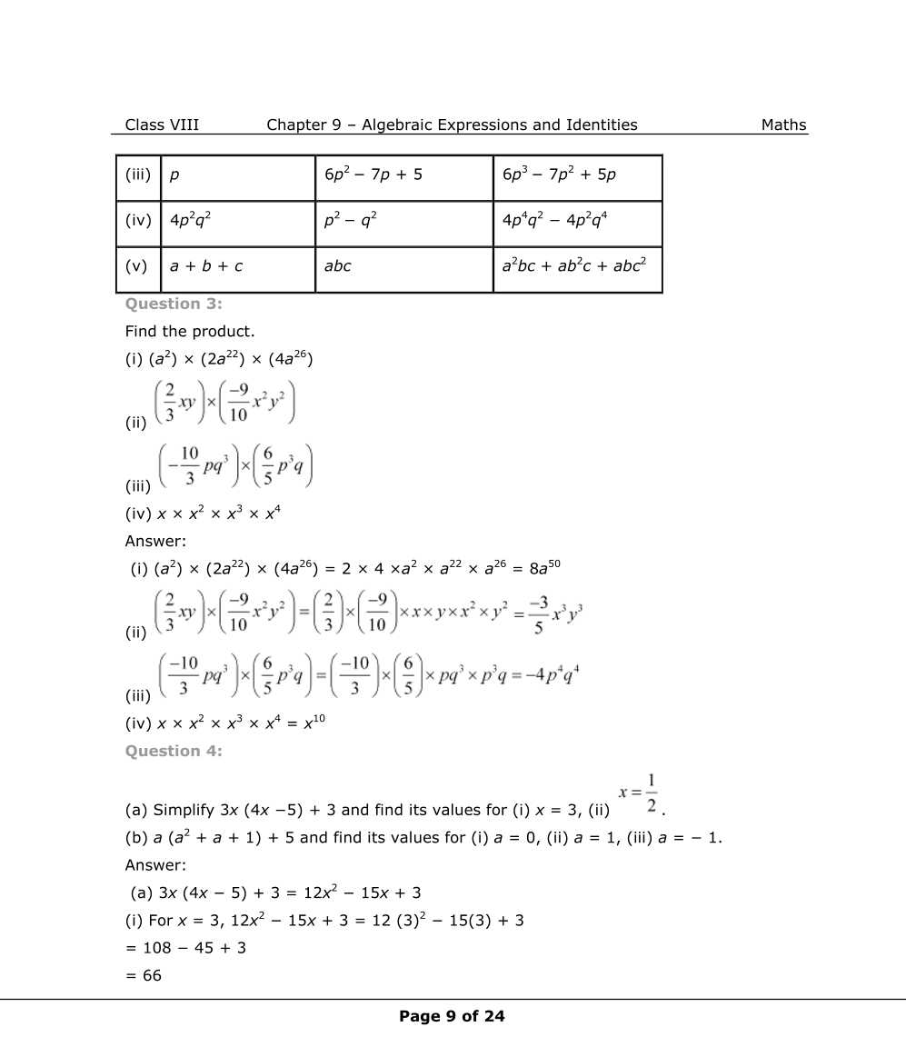 NCERT Solutions For Class 8 Maths Chapter 9