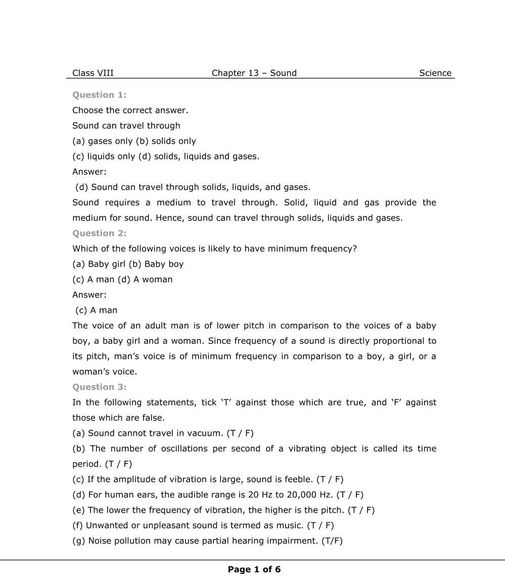 NCERT Solutions For Class 8 Science Chapter 13 