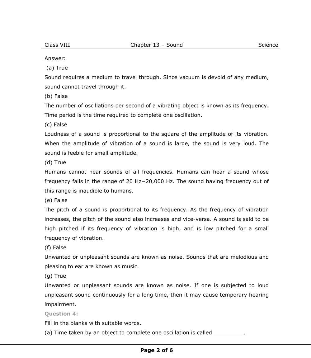 NCERT Solutions For Class 8 Science Chapter 13  