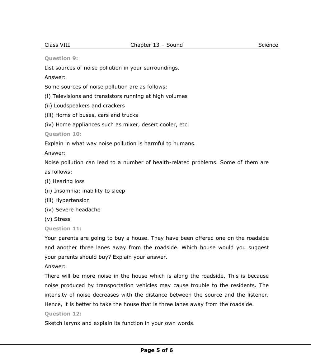 NCERT Solutions For Class 8 Science Chapter 13 