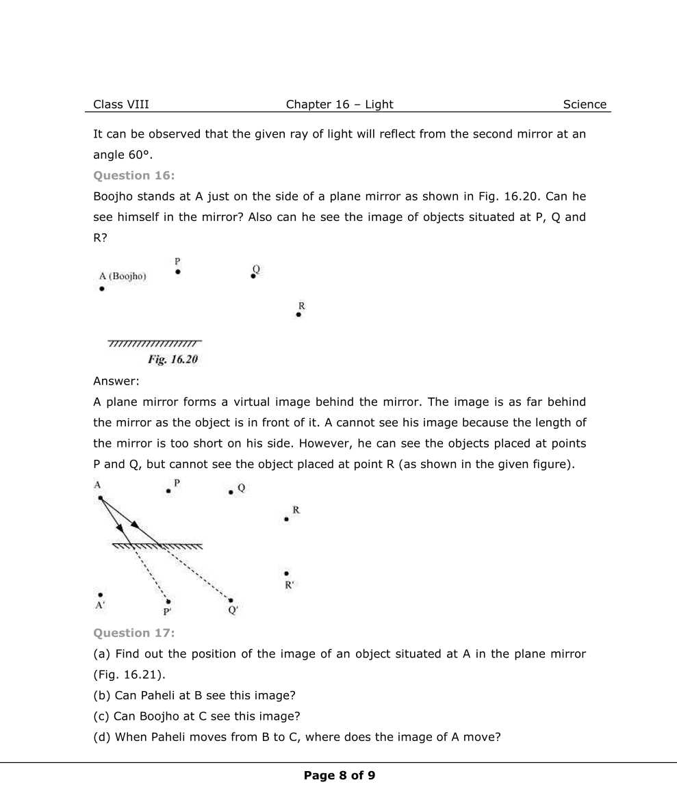 NCERT Solutions For Class 8 Science Chapter 16 