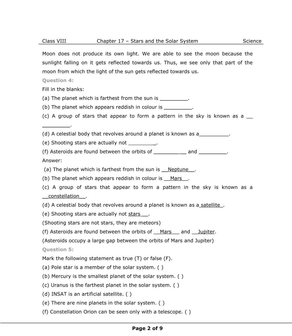 NCERT Solutions For Class 8 Science Chapter 17  