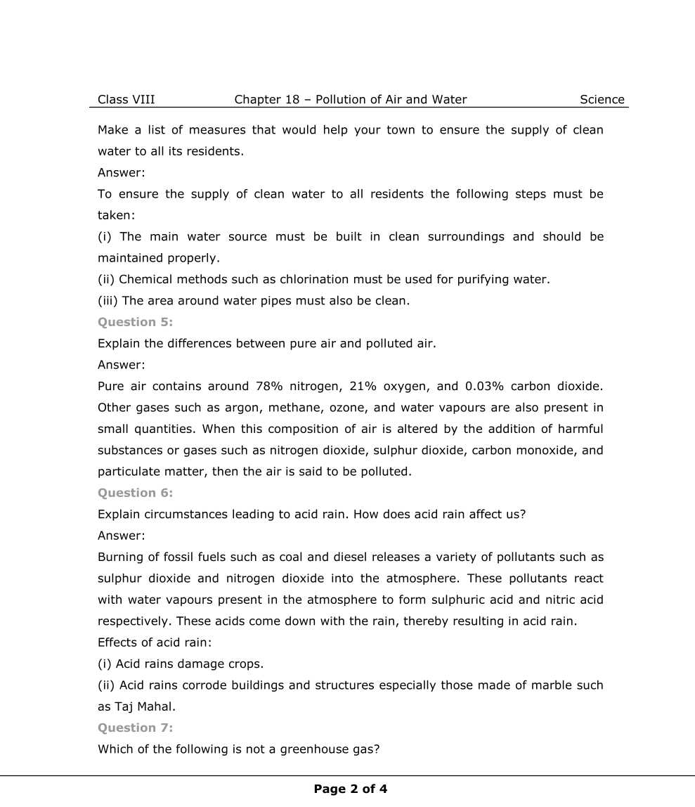 NCERT Solutions For Class 8 Science Chapter 18  