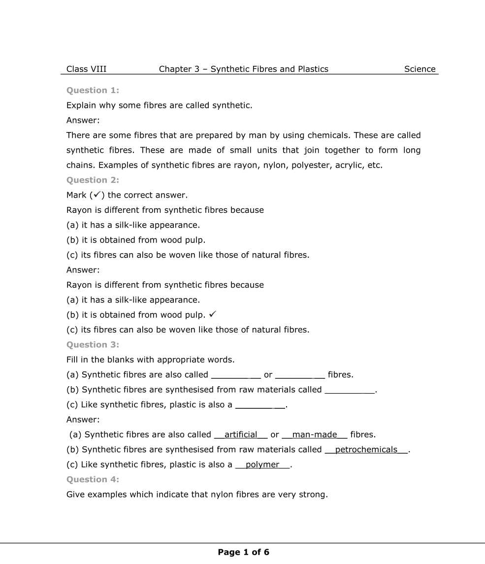 NCERT Solutions For Class 8 Science Chapter 3 