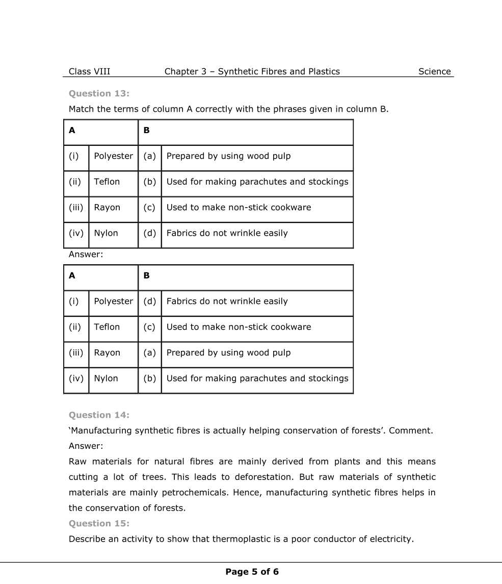 NCERT Solutions For Class 8 Science Chapter 3 