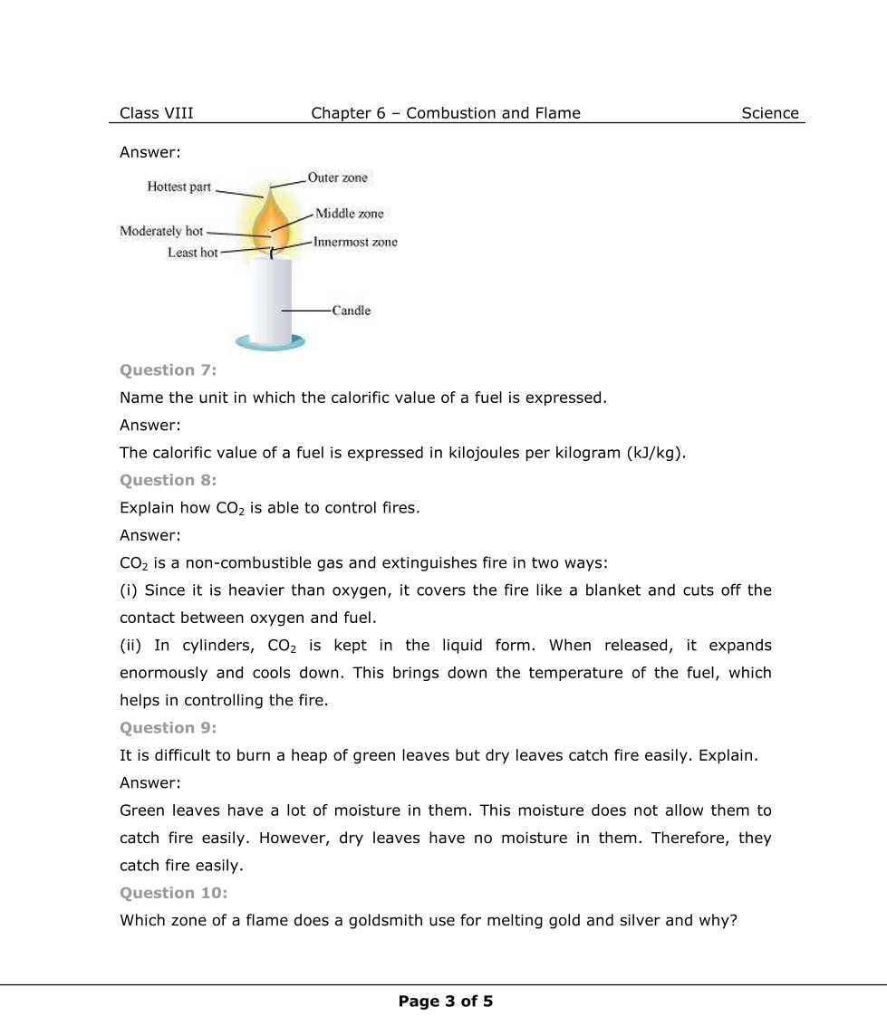 NCERT Solutions For Class 8 Science Chapter 6 