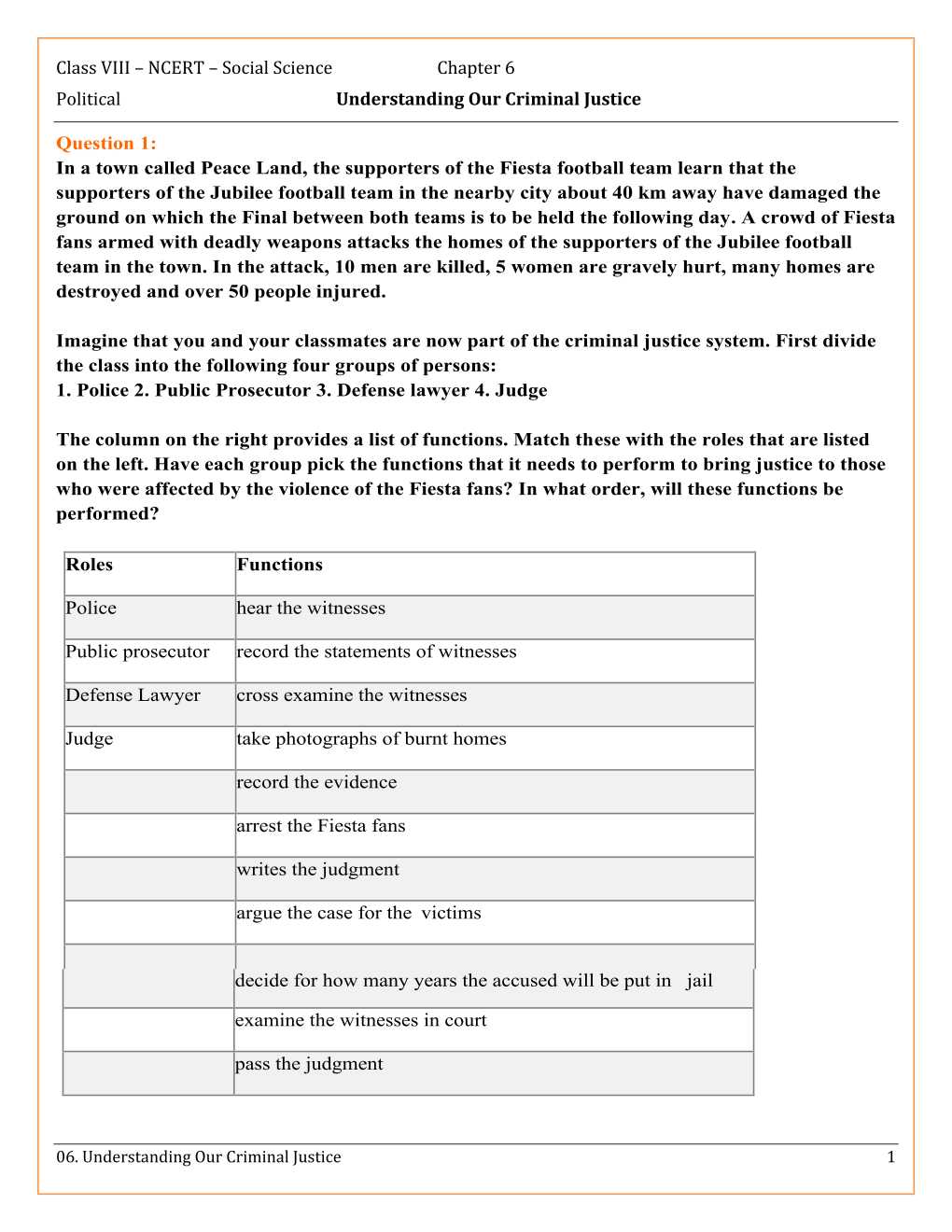 NCERT Solutions For Class 8 Social Science Social and Political Life Chapter 6