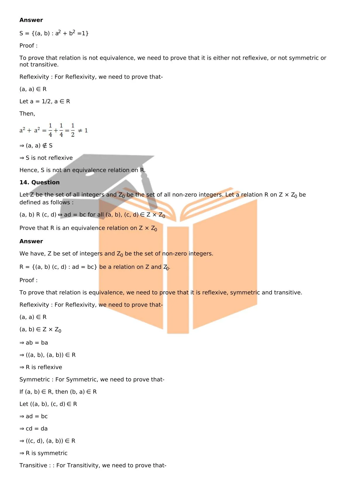 RD Sharma Solutions For Class 12 Maths Chapter 1 Relations